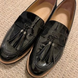 Franco Sarto Shiny Black Oxford Loafer